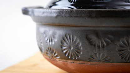 Black Mishima Donabe - Traditional Japanese Clay Pot
