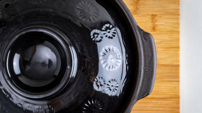 Black Mishima Donabe - Traditional Japanese Clay Pot